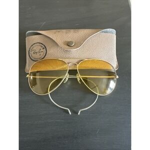 Vtg B&L RAY BAN USA Outdoorsman AMBERMATIC All-Weather SUNGLASSES 70s Yellow